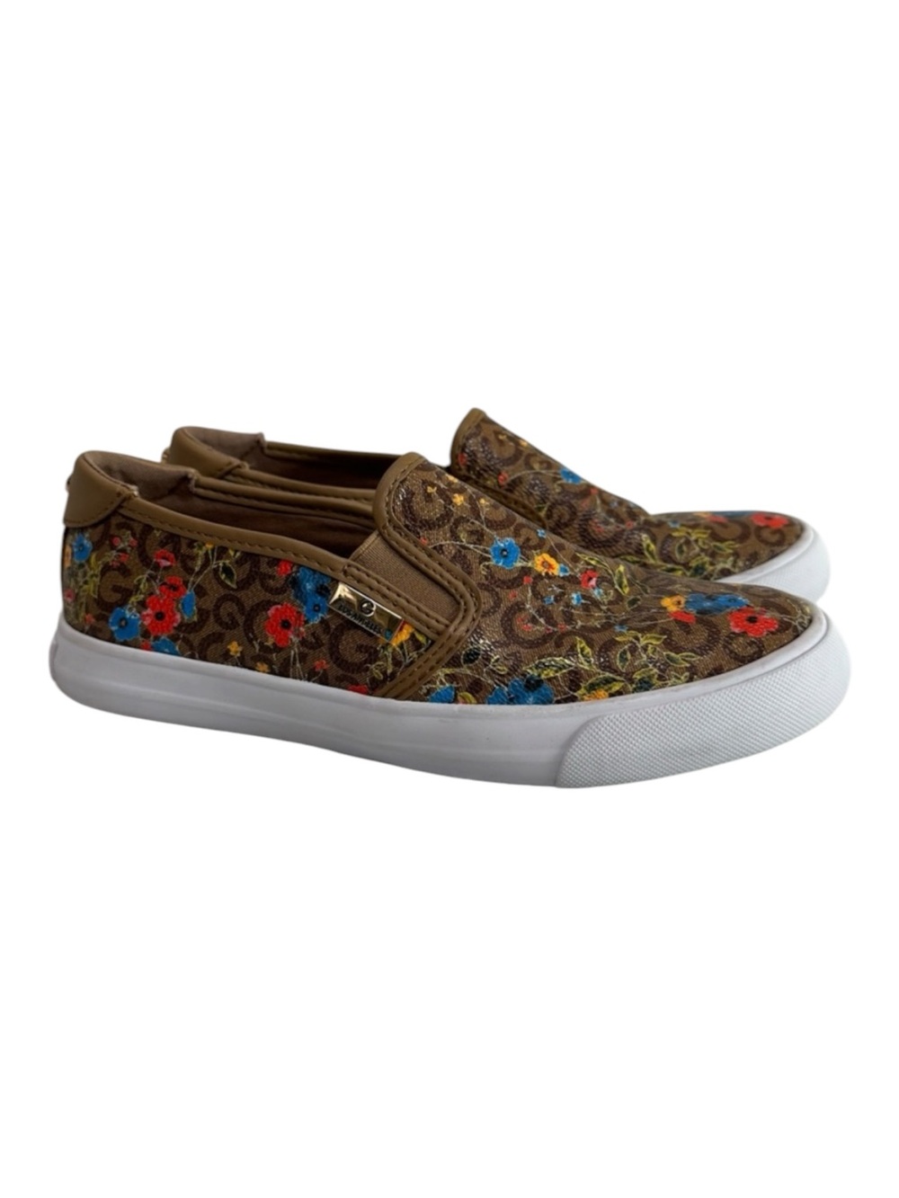 GBG Los Angeles G by Guess Bollie-R Brown Floral Slip-On Sneakers Size 6M